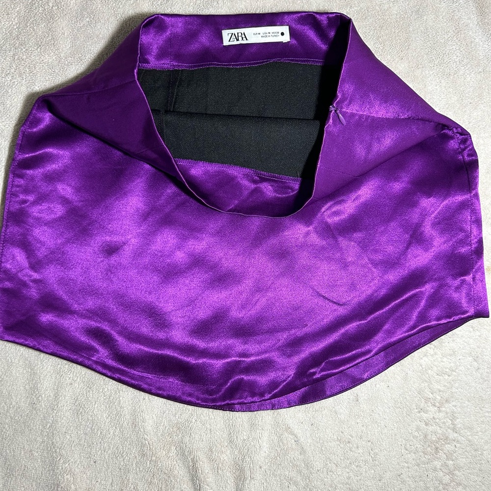 Purple Satin Zara Skirt - Size M